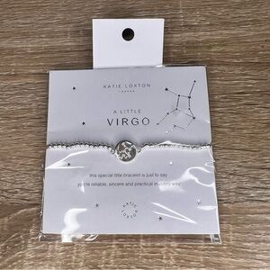 New! Katie Loxton “A Little Virgo” Bracelet – Silver Beaded Stretch